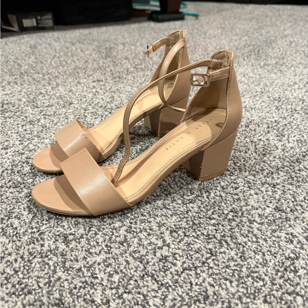 Kelly & Katie Tan Block Heel Sandals
